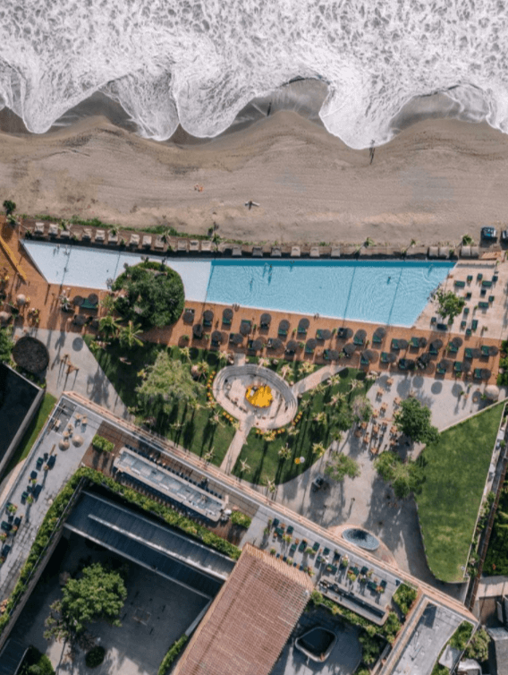 Aerial view of Potato Head Hotel and Bali Beach and Pool